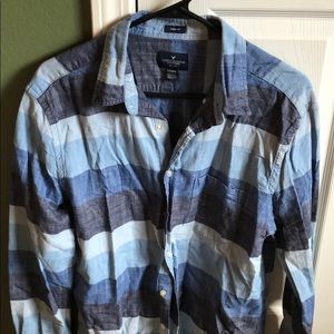 American Eagle Plaid Shirt - LT - Blue - nice!